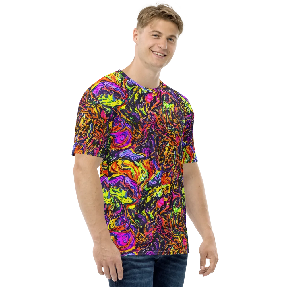 Ember Neon on Men's Crew Neck T-Shirt — Right