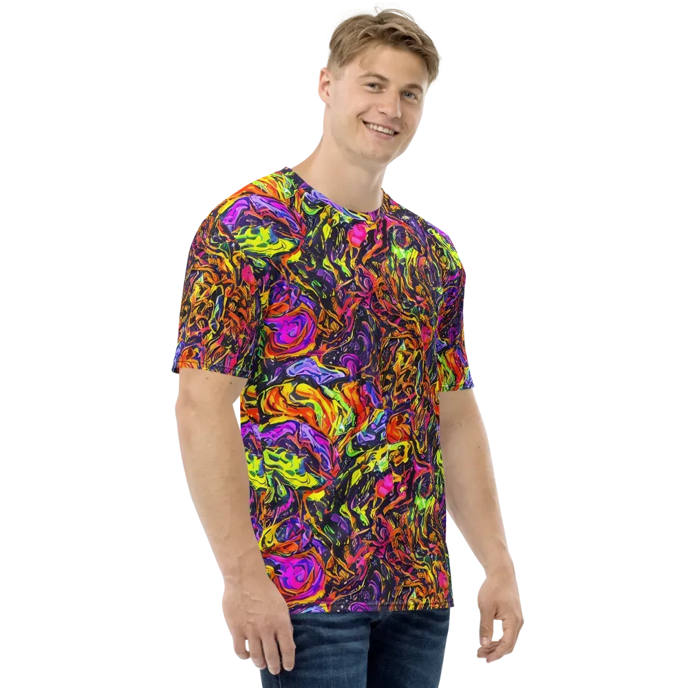 Ember Neon on Men's Crew Neck T-Shirt — Right