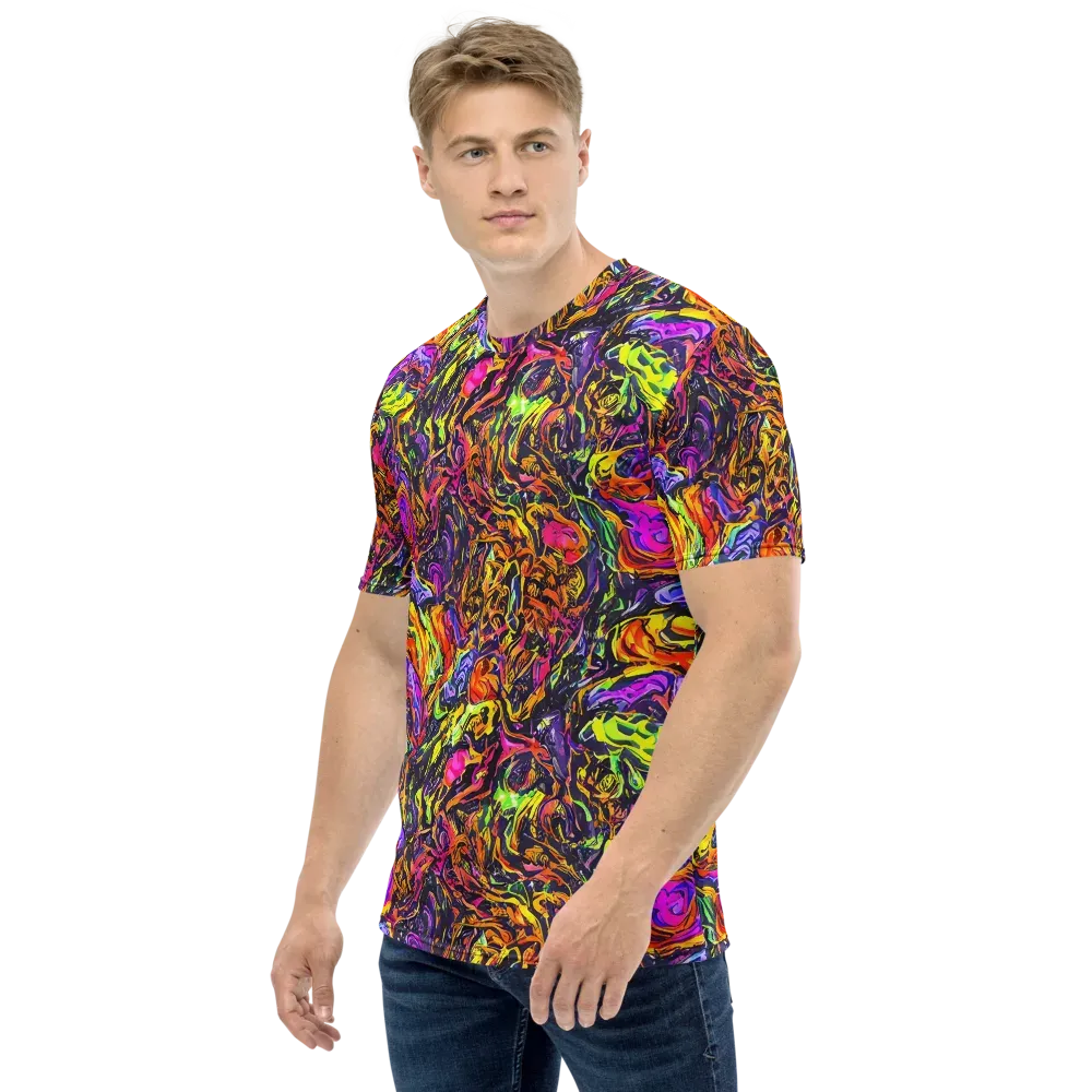 Ember Neon on Men's Crew Neck T-Shirt — Left