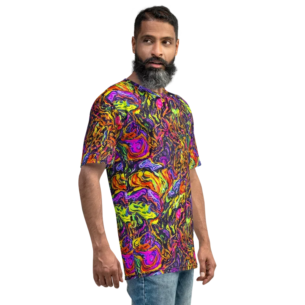 Ember Neon on Men's Crew Neck T-Shirt — Right
