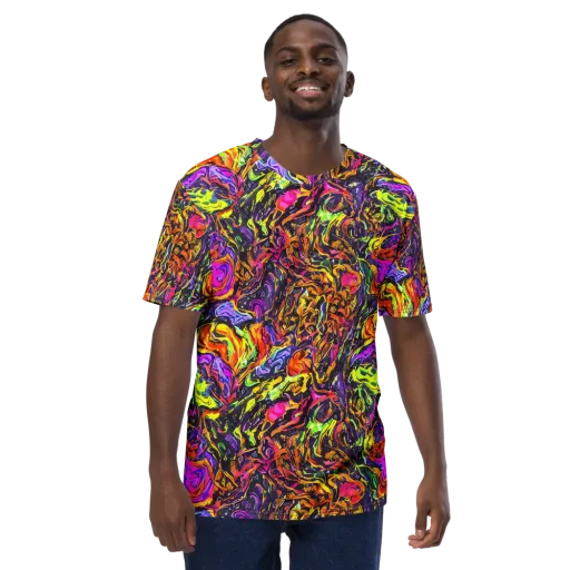 Ember Neon on a Men's Crew Neck T-Shirt