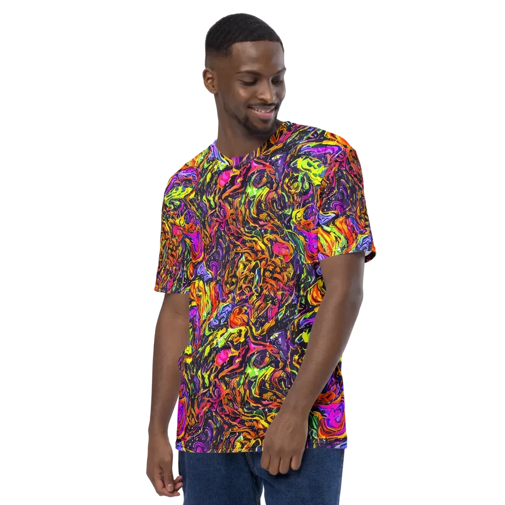 Ember Neon on Men's Crew Neck T-Shirt — Left