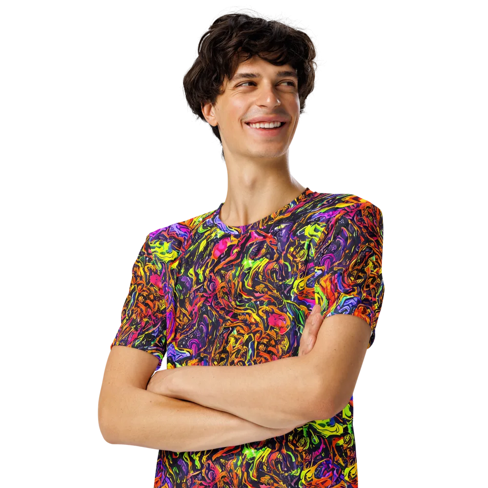 Ember Neon on Men's Crew Neck T-Shirt — Left Front