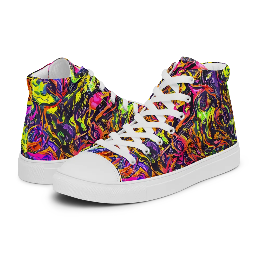 Ember Neon on Men's High Top Canvas Shoes — Left