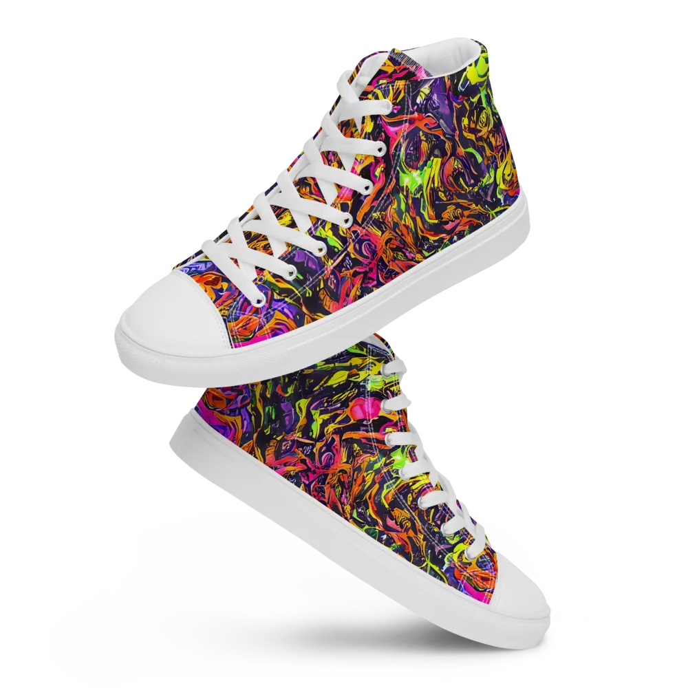 Ember Neon on Men's High Top Canvas Shoes — Front