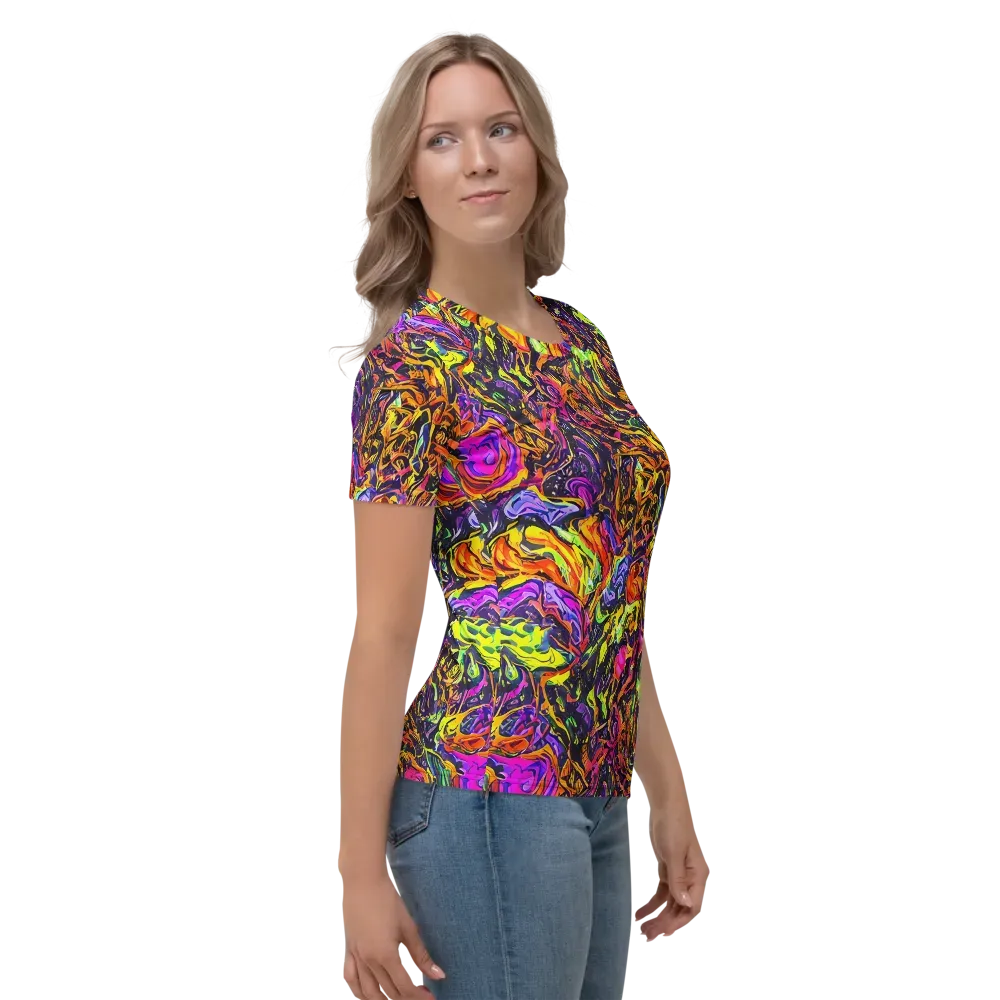Ember Neon on Women's Crew Neck T-Shirt — Right