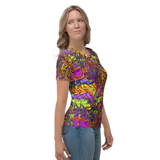 Ember Neon on a Women's Crew Neck T-Shirt