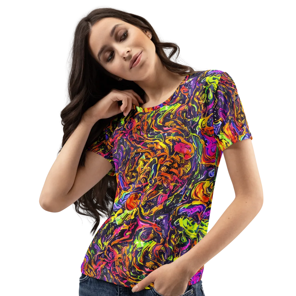 Ember Neon on Women's Crew Neck T-Shirt — Left Front