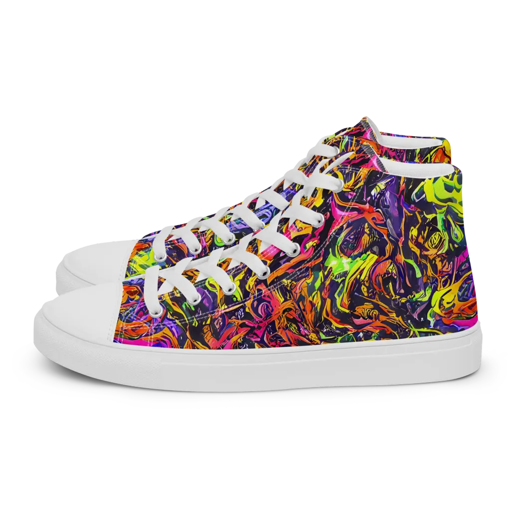 Ember Neon on Women's High Top Canvas Shoes — Left