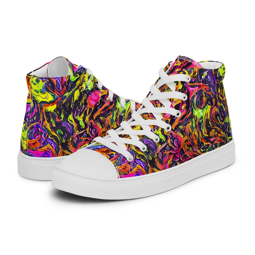 Ember Neon on Women's High Top Canvas Shoes — Left