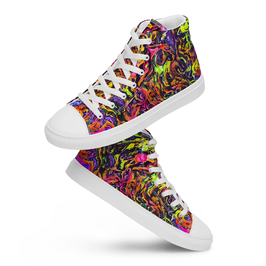 Ember Neon on Women's High Top Canvas Shoes — Front