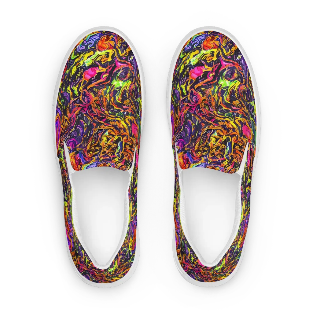 Ember Neon on Men's Slip-On Canvas Shoes — Front