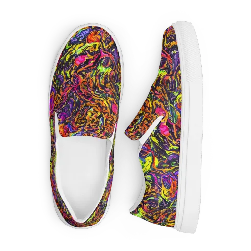 Ember Neon on a Men's Slip-On Canvas Shoes
