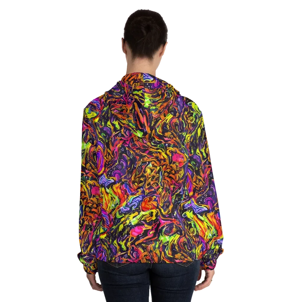 Ember Neon on Women's Full-Zip Hoodie — Back On Person