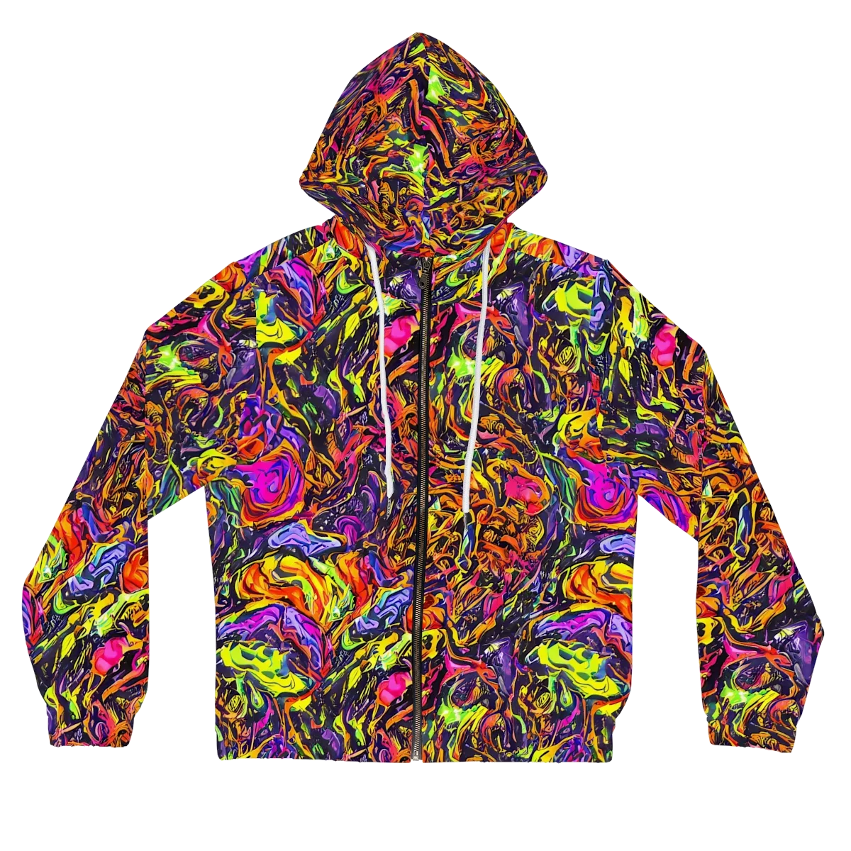 Ember Neon on Women's Full-Zip Hoodie — Front