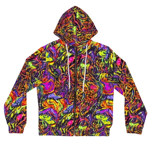 Ember Neon on a Women's Full-Zip Hoodie