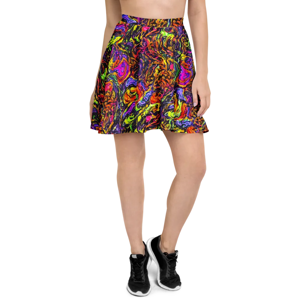 Ember Neon on Skater Skirt — Front
