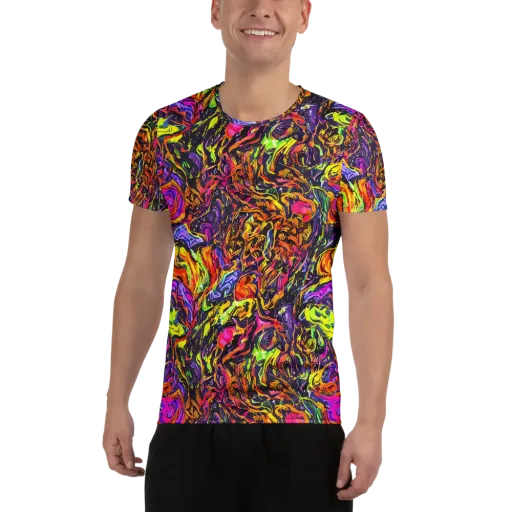 Ember Neon on a Men's Athletic T-Shirt