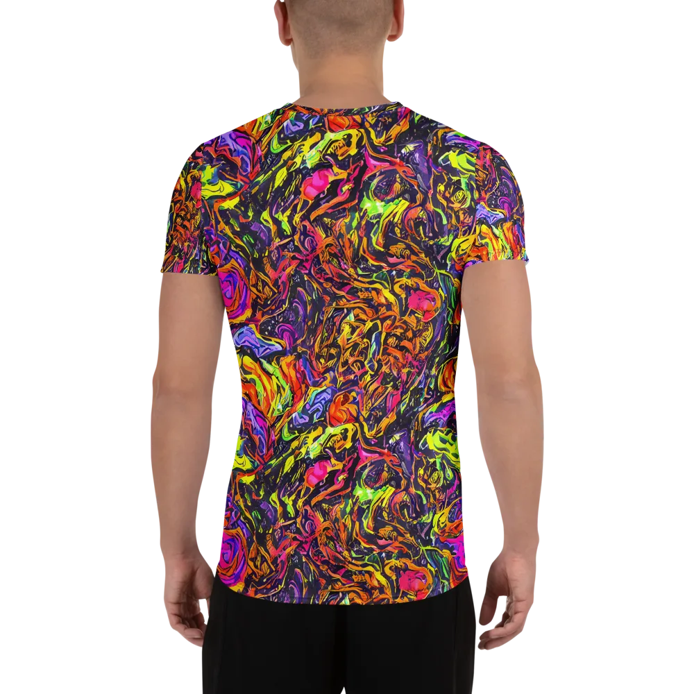 Ember Neon on Men's Athletic T-Shirt — Back