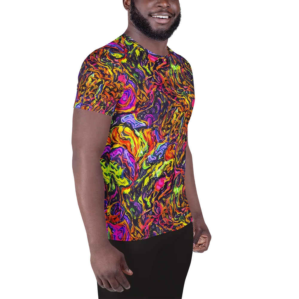 Ember Neon on Men's Athletic T-Shirt — Right