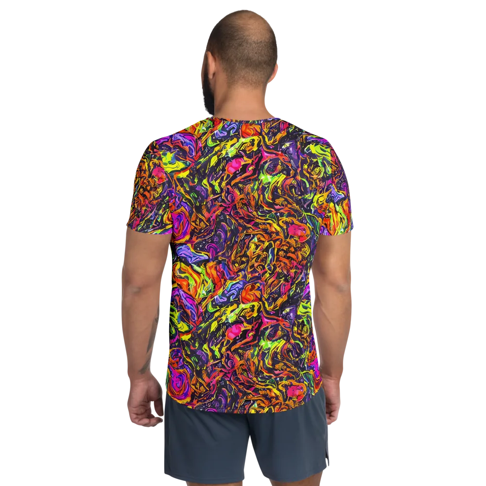 Ember Neon on Men's Athletic T-Shirt — Back