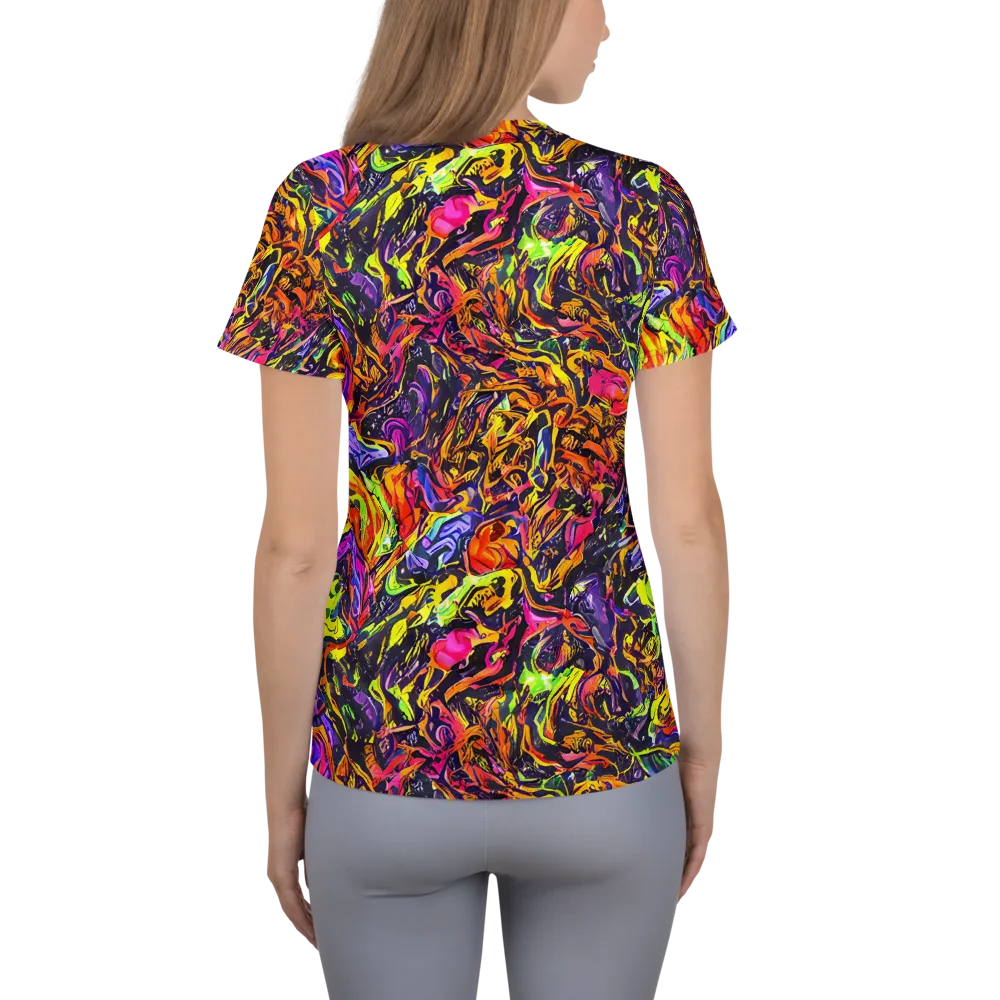 Ember Neon on Women's Athletic T-Shirt — Back