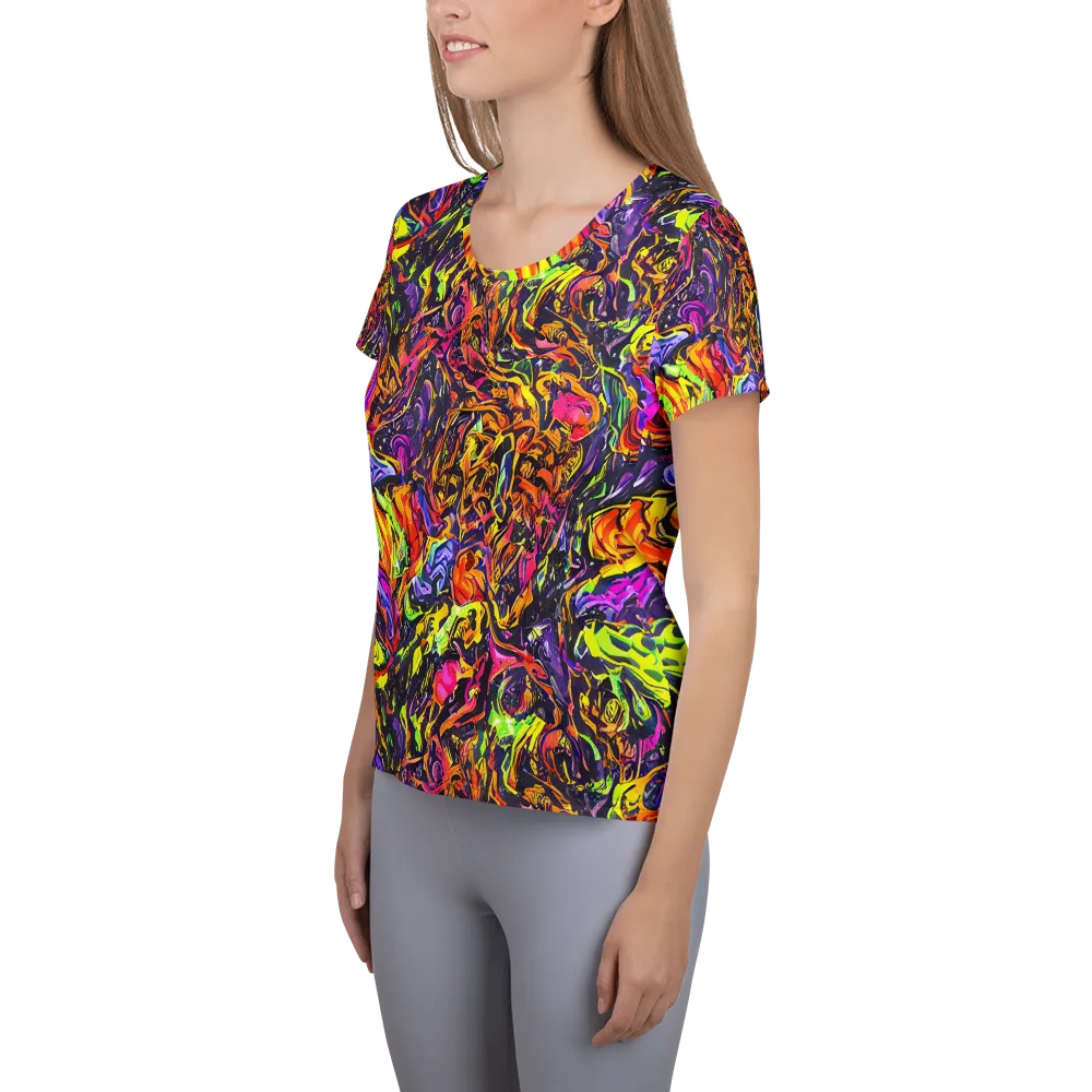 Ember Neon on Women's Athletic T-Shirt — Left