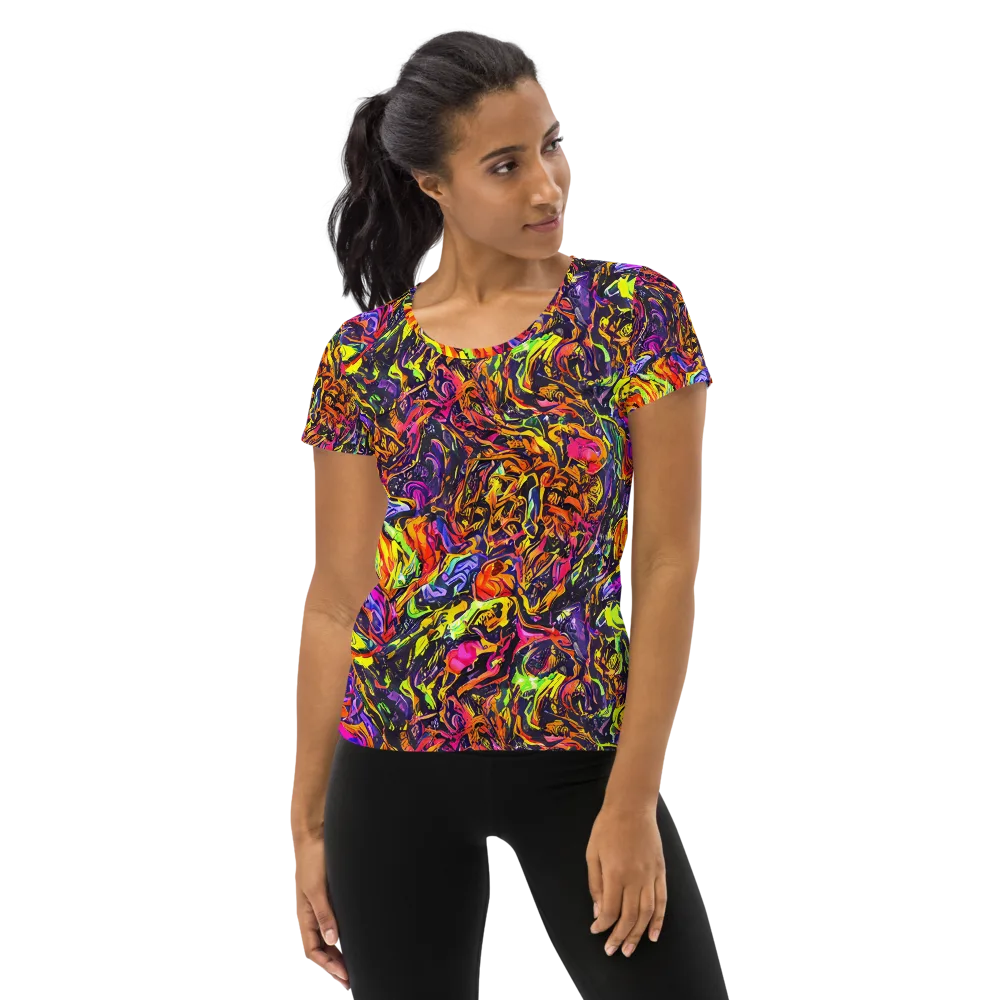 Ember Neon on Women's Athletic T-Shirt — Front