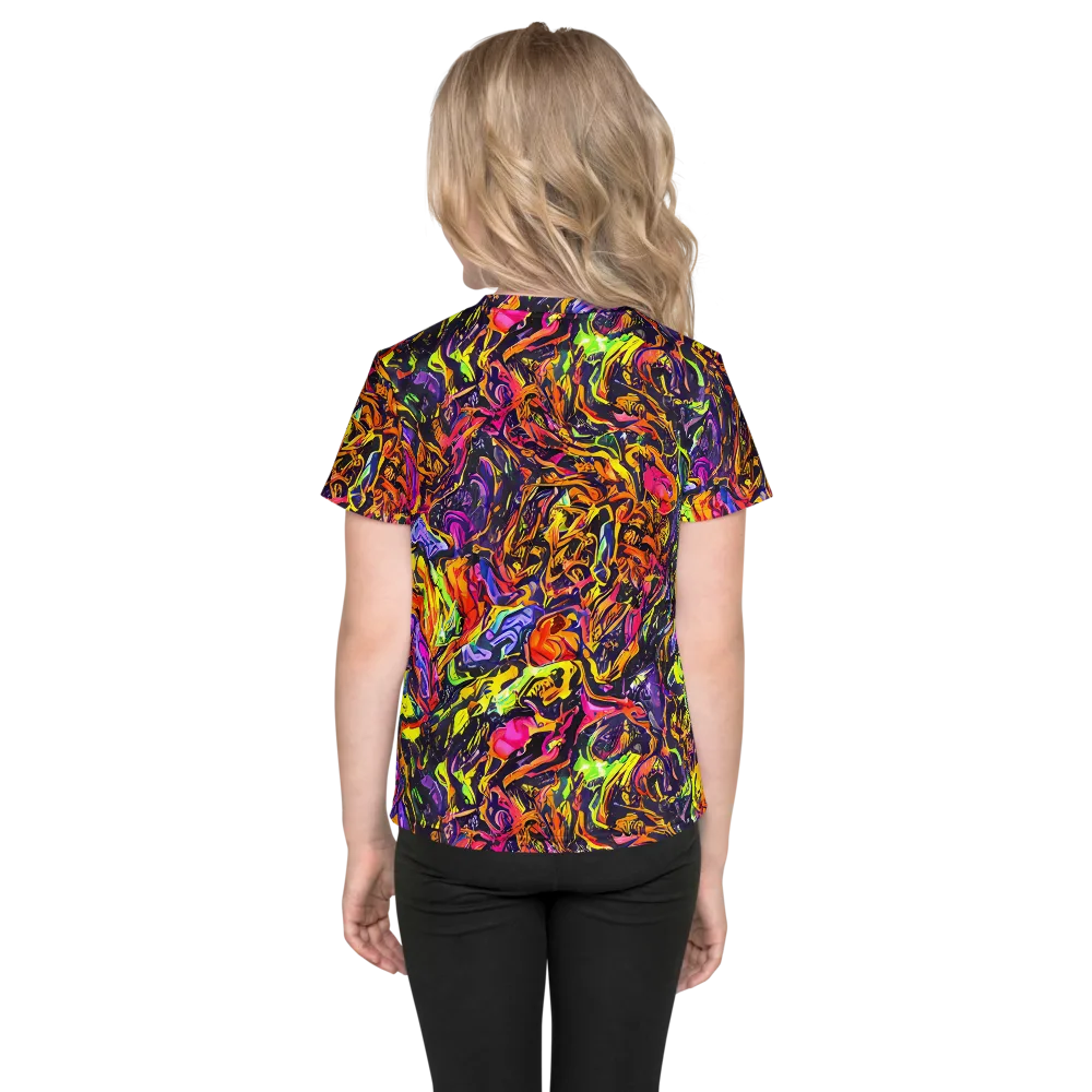 Ember Neon on Kids Crew Neck T-Shirt — Back