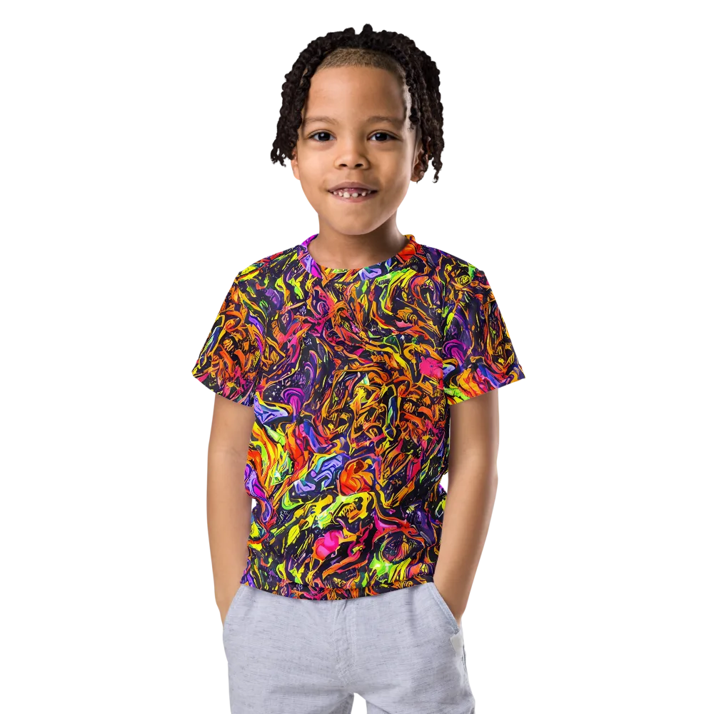 Ember Neon on Kids Crew Neck T-Shirt — Front