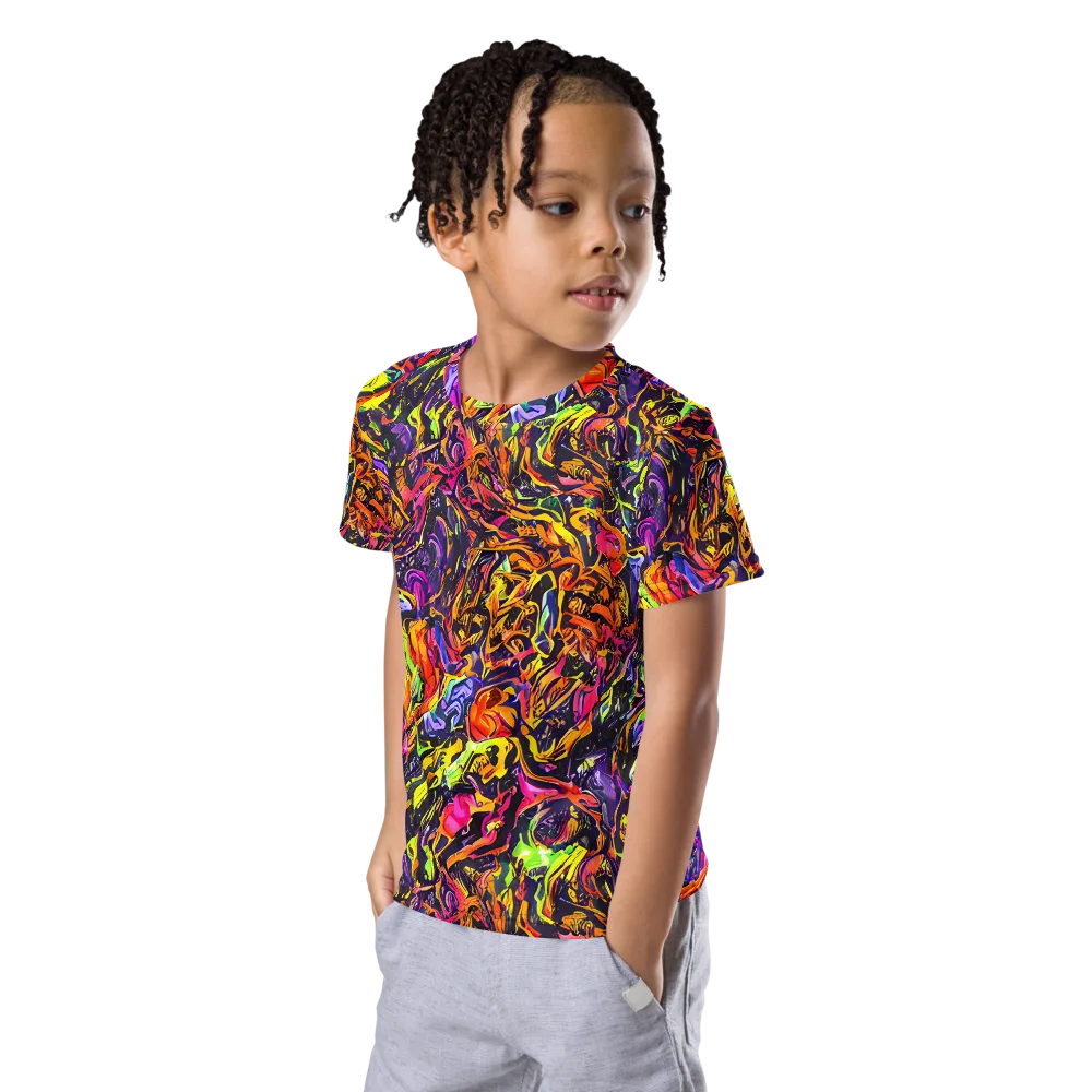 Ember Neon on Kids Crew Neck T-Shirt — Left Front