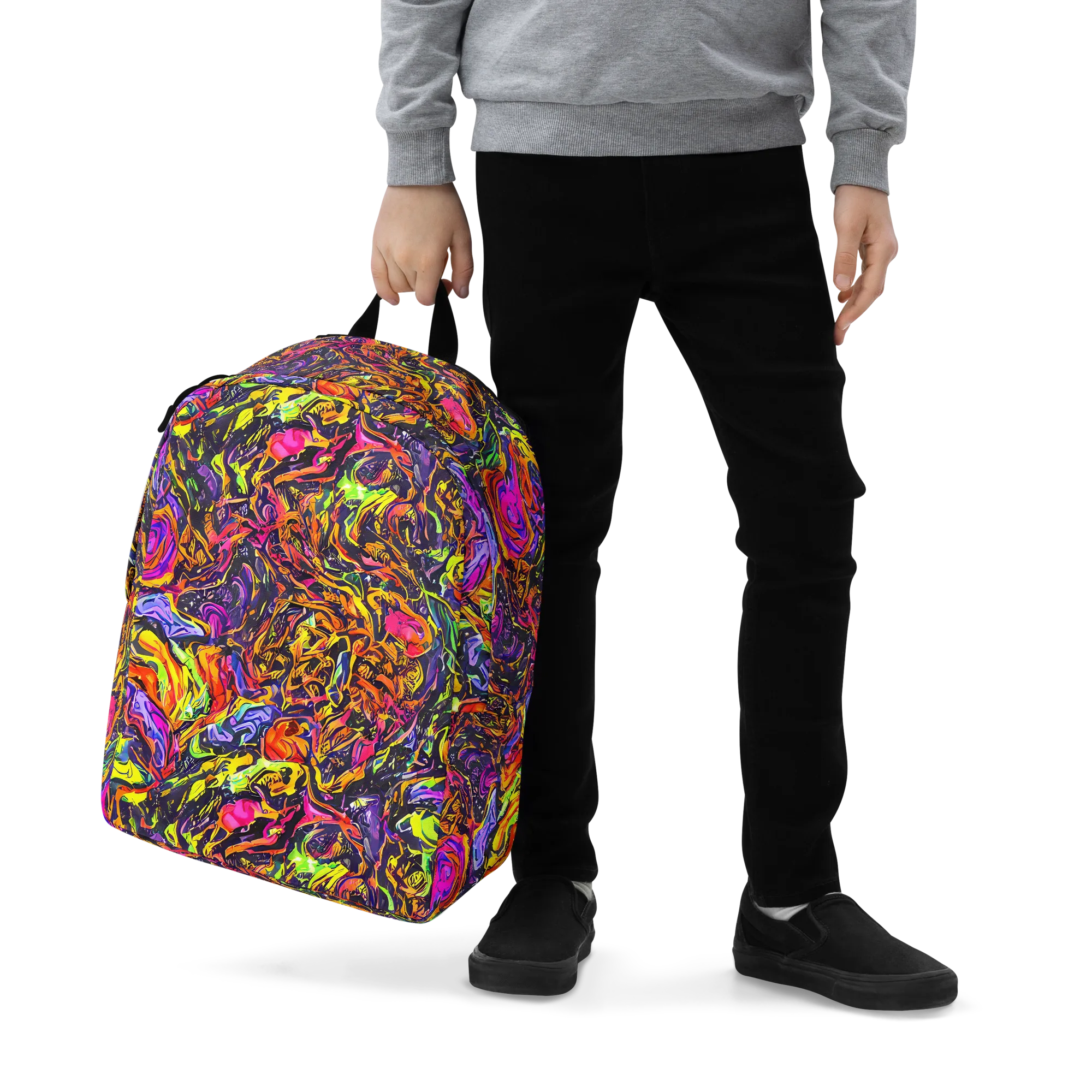 Ember Neon on Minimalist Backpack — Zoomed-in