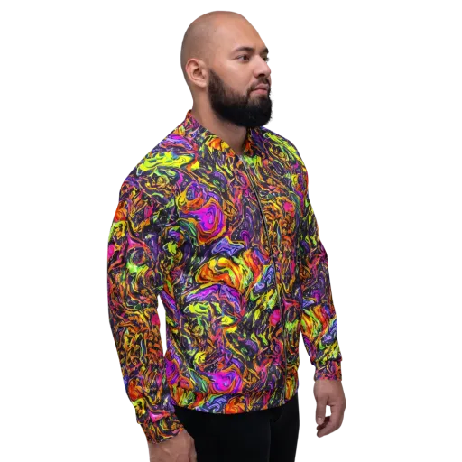 Ember Neon on a Bomber Jacket