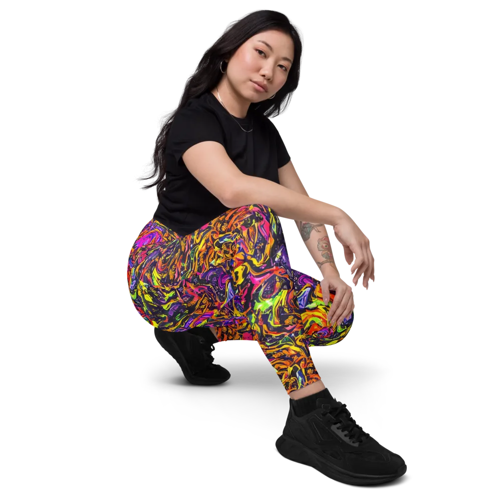 Ember Neon on Leggings with Pockets — Right Front