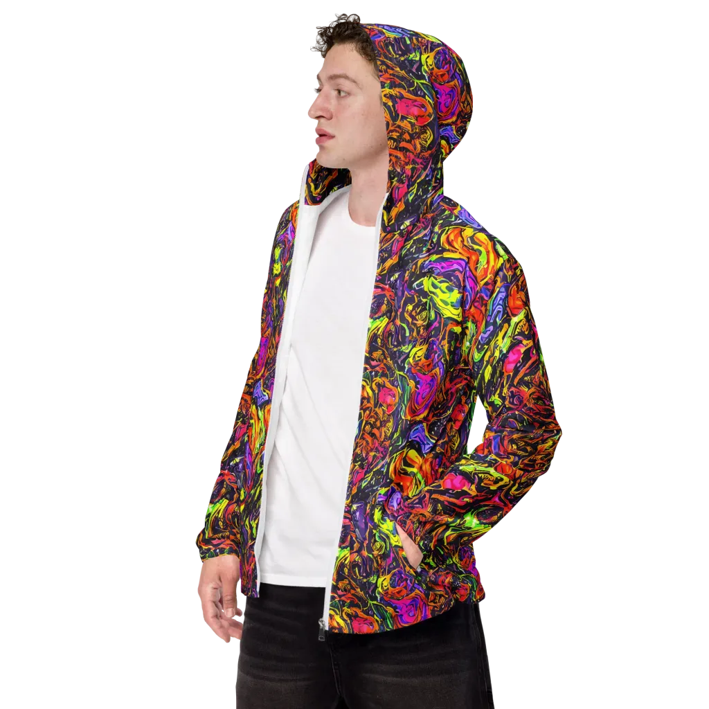 Ember Neon on Men's Windbreaker — Left Front