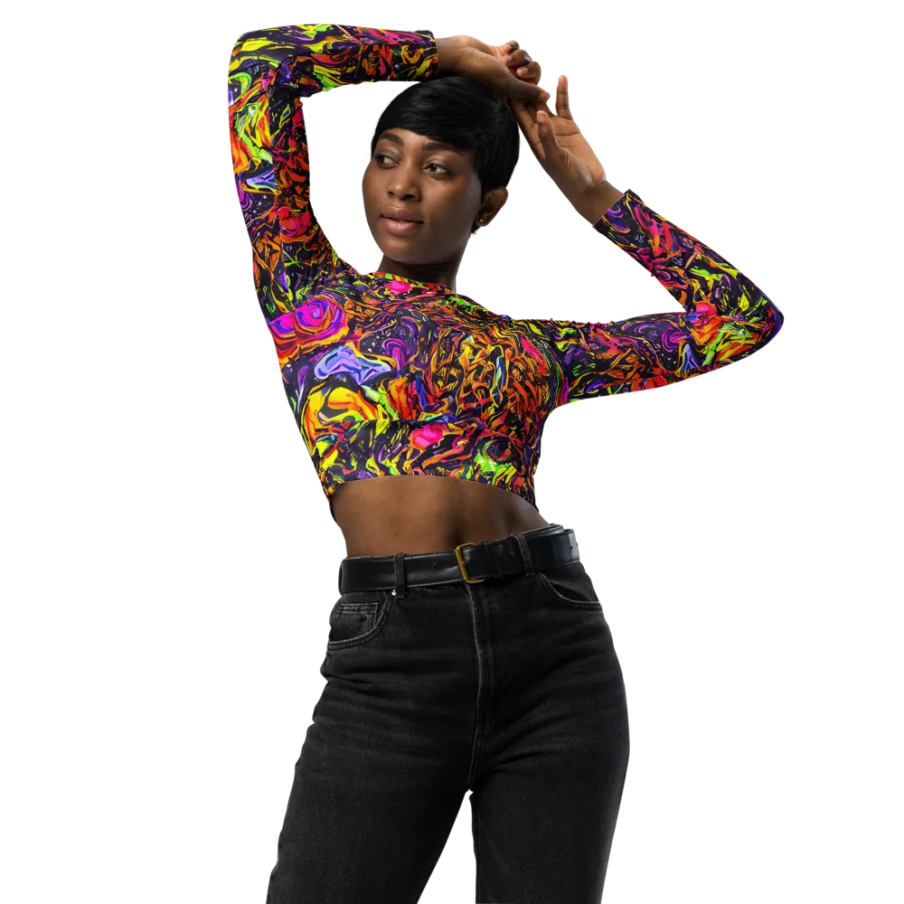 Ember Neon on Long Sleeve Crop Top — Front