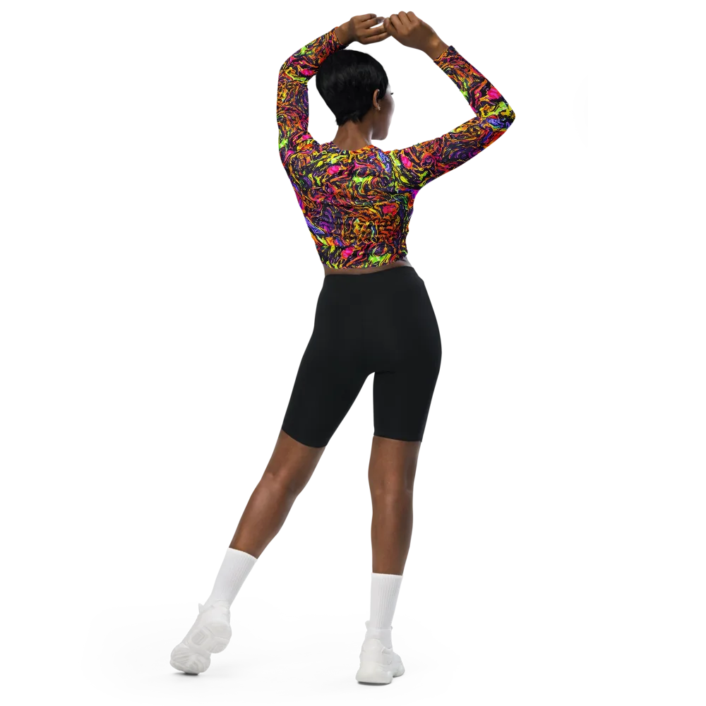 Ember Neon on Long Sleeve Crop Top — Back
