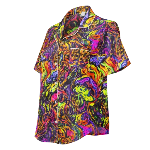 Ember Neon on a Women's Short Sleeve Pajama Top