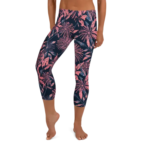 Midnight Firework on a Capri Leggings