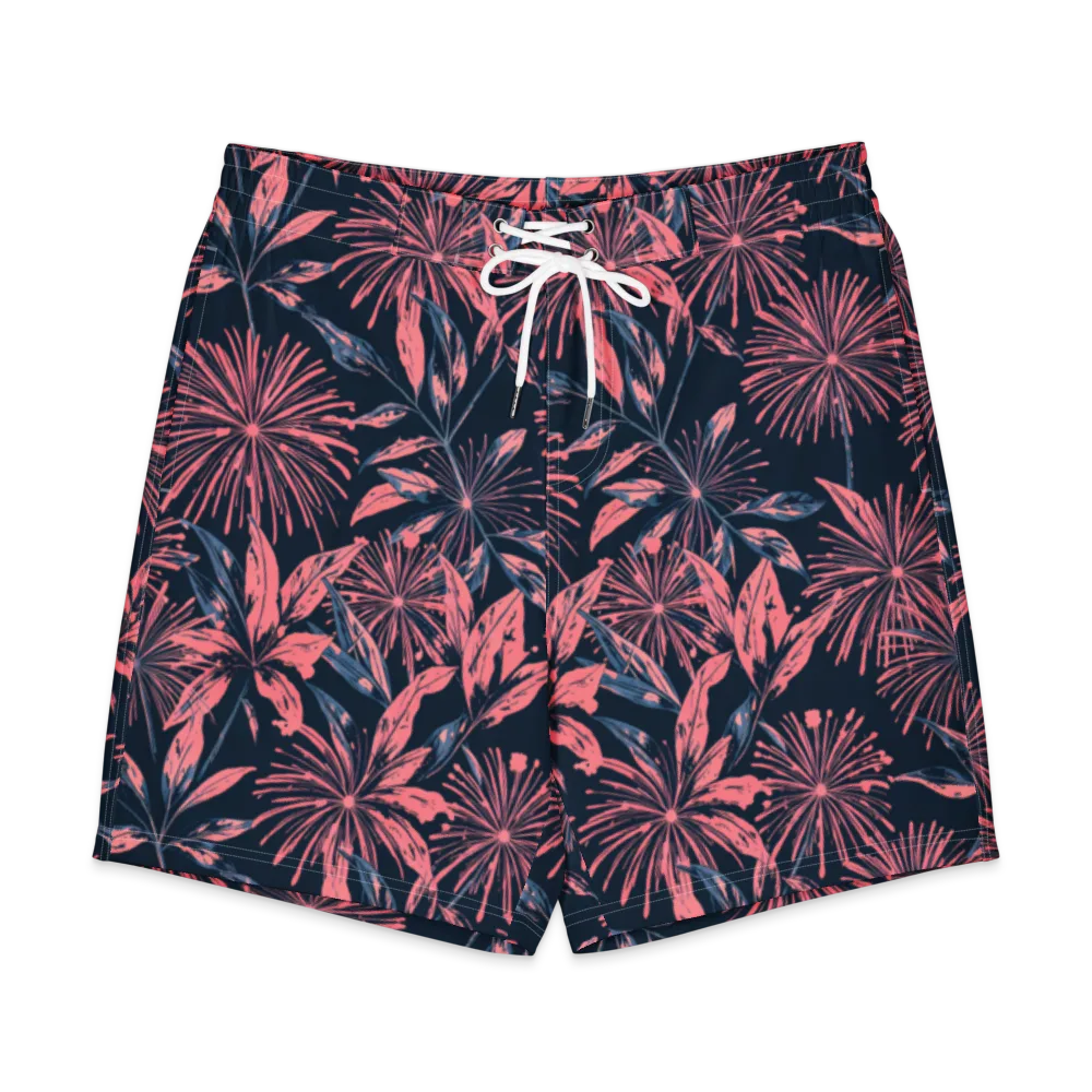 Midnight Firework on Men's Board Shorts — Front