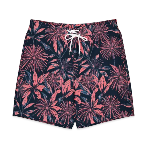 Midnight Firework on a Men's Board Shorts