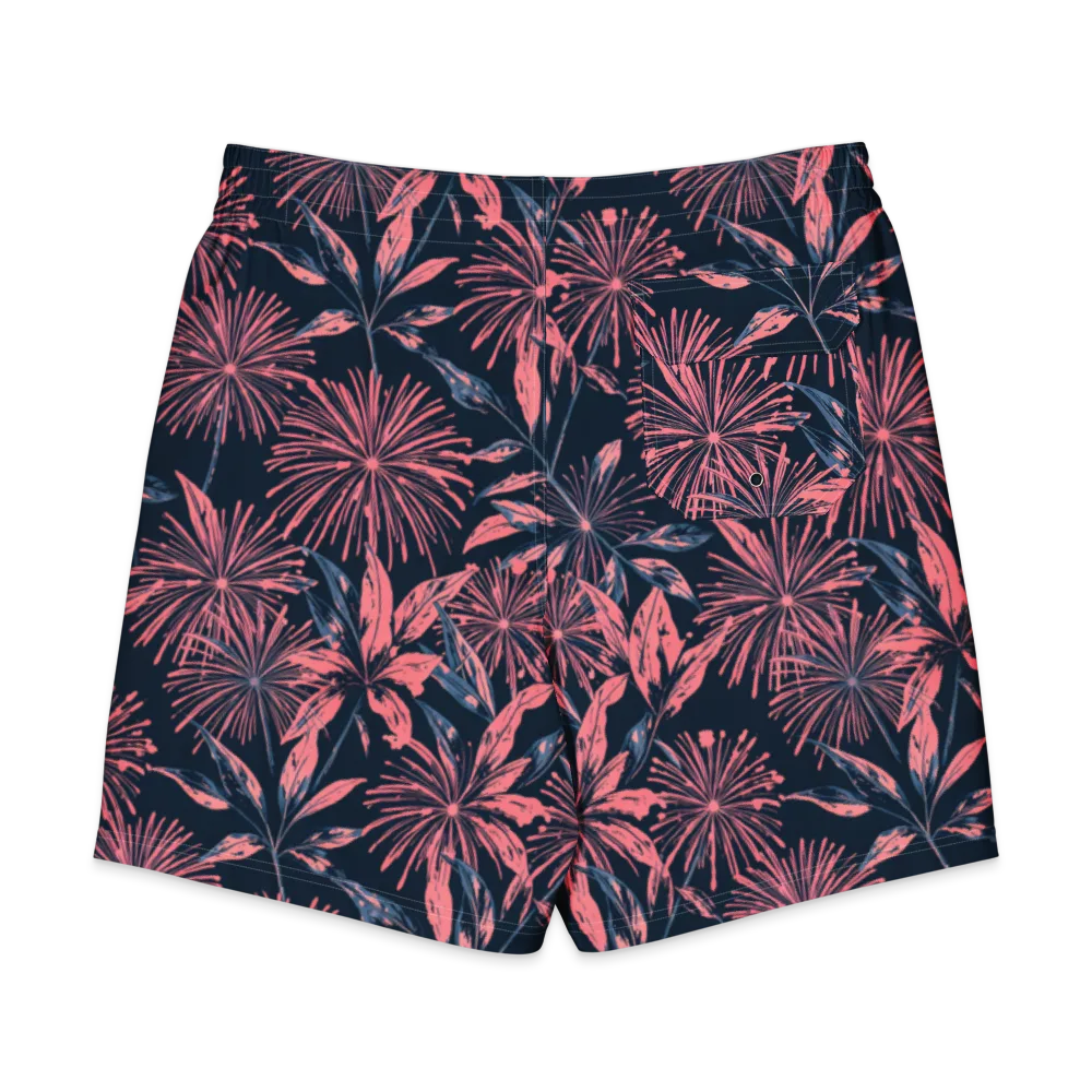 Midnight Firework on Men's Board Shorts — Back