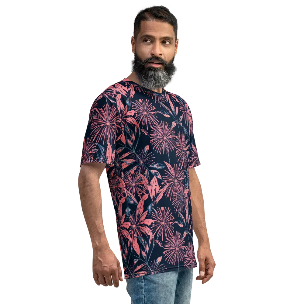 Midnight Firework on Men's Crew Neck T-Shirt — Right