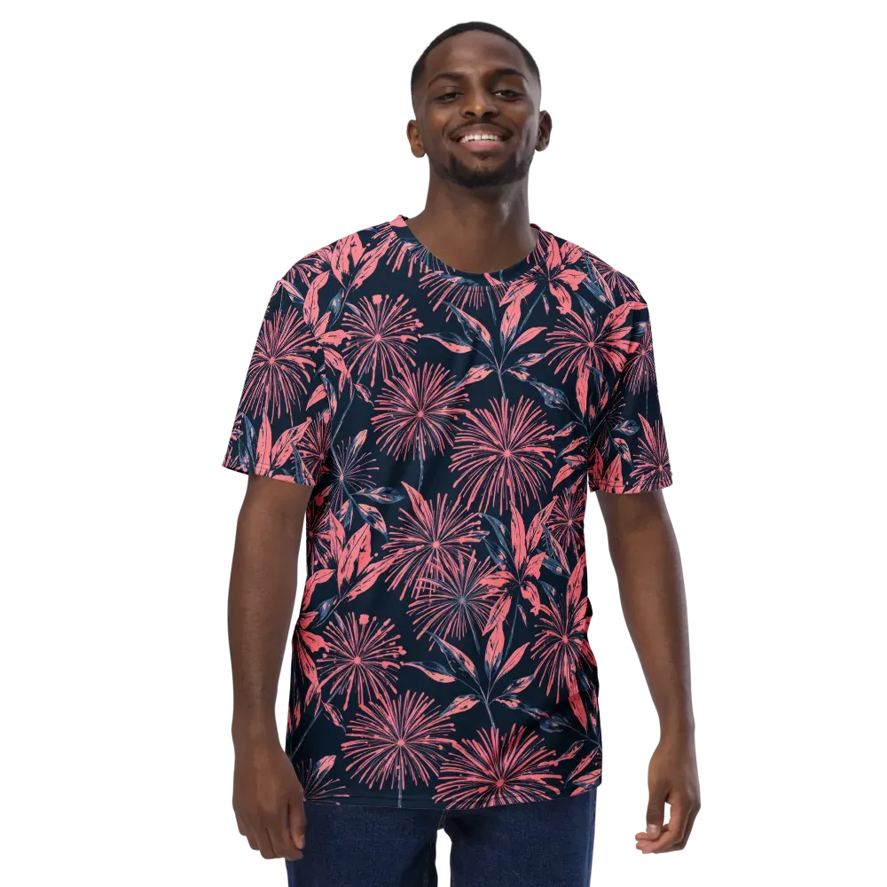 Midnight Firework on Men's Crew Neck T-Shirt — Front