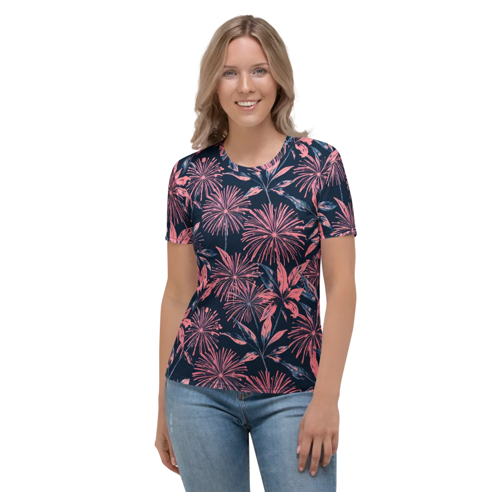 Midnight Firework on Women's Crew Neck T-Shirt — Front