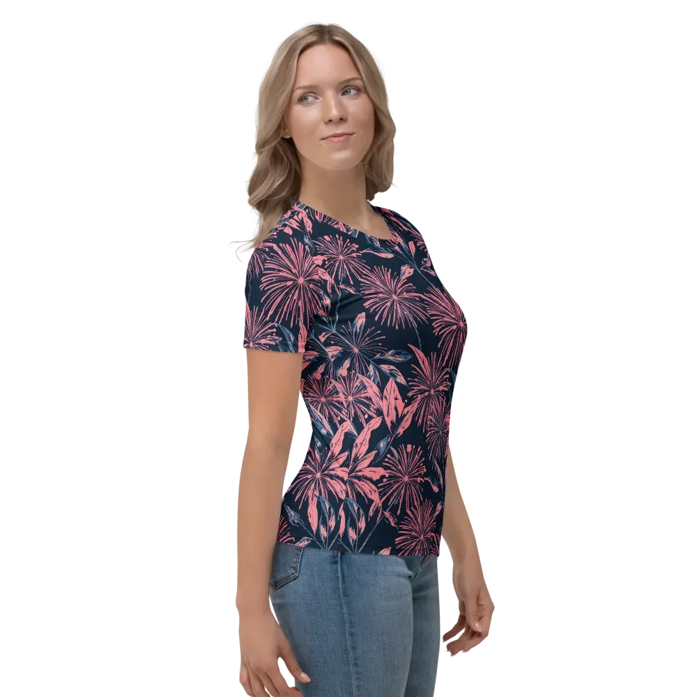 Midnight Firework on Women's Crew Neck T-Shirt — Right