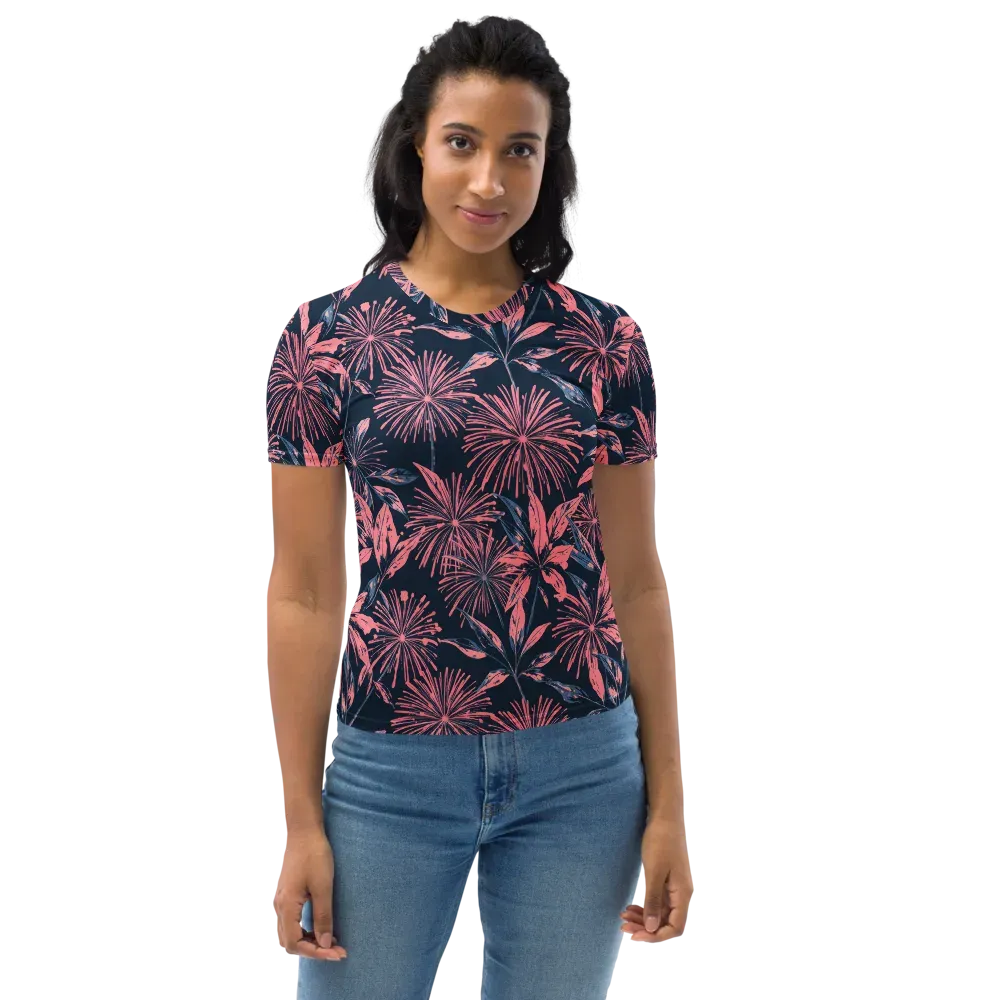 Midnight Firework on Women's Crew Neck T-Shirt — Front