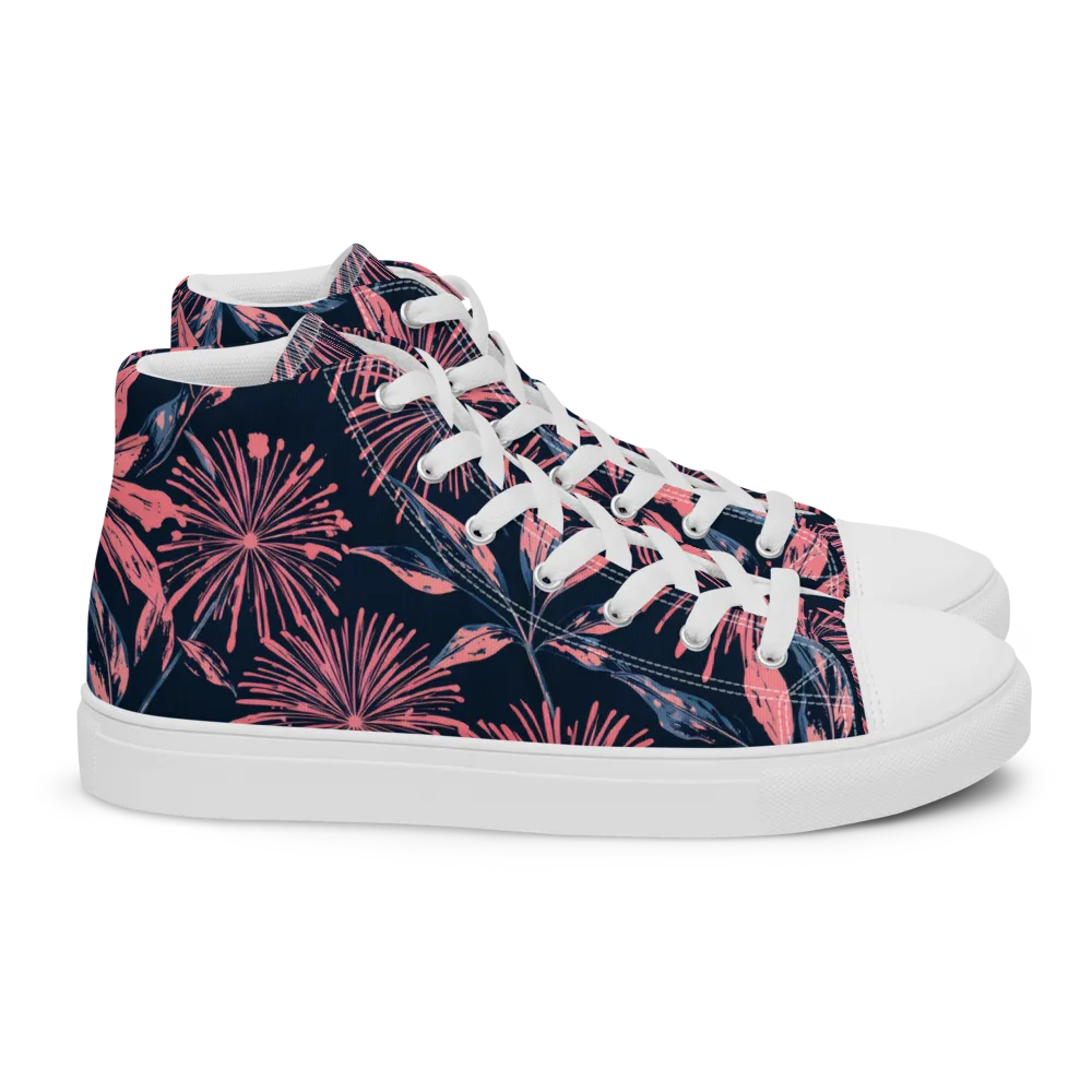 Midnight Firework on Women's High Top Canvas Shoes — Right