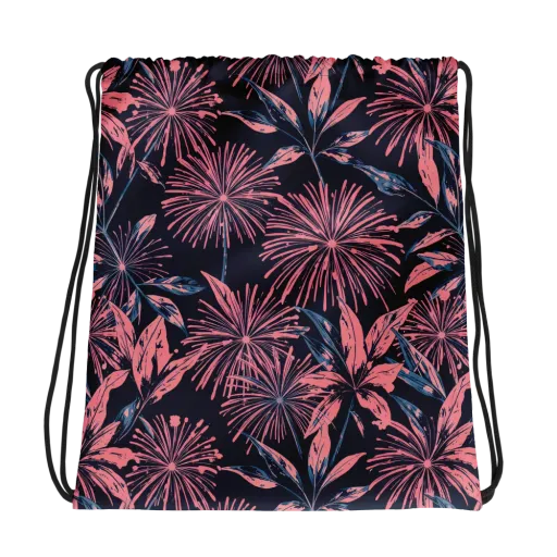 Midnight Firework on a Drawstring Bag