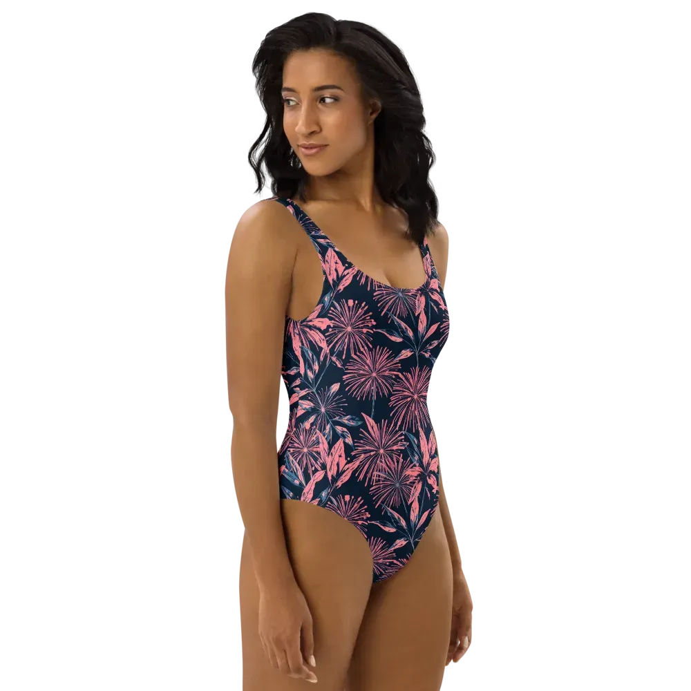 Midnight Firework on One-Piece Swimsuit — Right